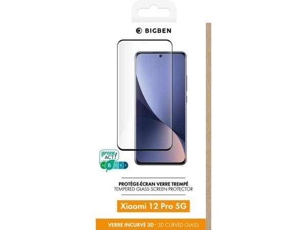 Bigben Connected PEGLASSX12P, Xiaomi 12 Pro, Sort, 1 stykker