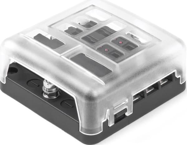 Sikringsskap med LED negativ skinne 6 spor amio-03038