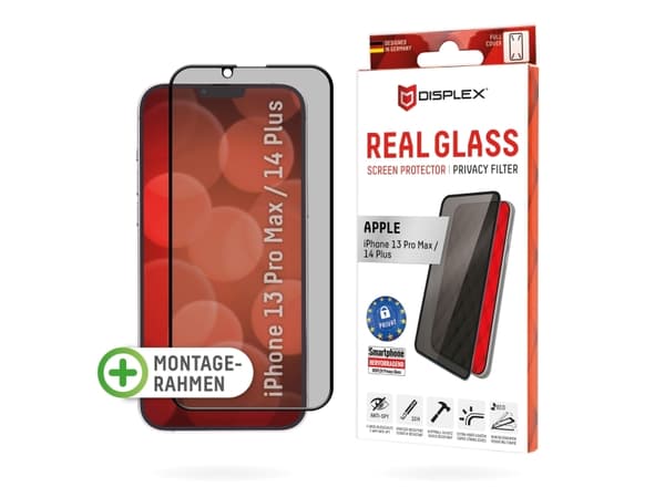 Displex 01708, Apple, iPhone 13 Pro Max/ iPhone 14 Plus, Asennus kuivana, Iskunkestävä, Naarmuuntumisenkestävä, Pölynkestävä, Läpinäkyvä, 1 kpl