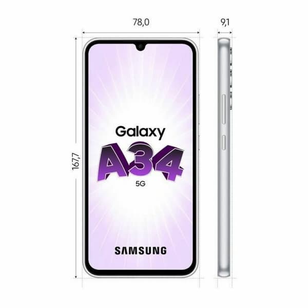 Samsung Galaxy A34 5G 16,8 cm (6.6") Hybrid Dual SIM USB Type-C 6 GB 128 GB 5000 mAh Sølv