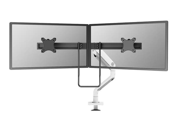 Neomounts DS75S-950WH2 - Monteringssats (arm för bordsmontering) - fullständig rörelse - för 2 LCD-bildskärmar - aluminium - vit - skärmstorlek: 17"-