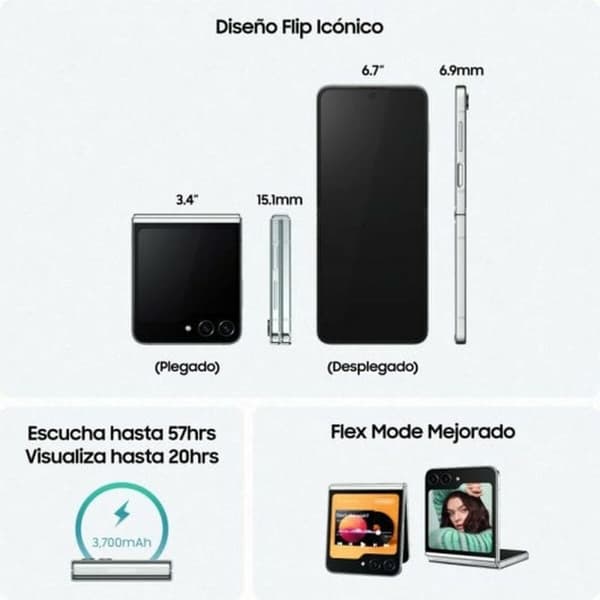 Smartphone Samsung Galaxy Z Flip5 Flødefarvet 512 GB Octa Core 8 GB RAM