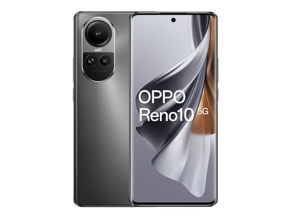 OPPO Reno10 5G - 5G pekskärmsmobil - dual-SIM - RAM 8 GB / Internminne 256 GB - microSD slot - OLED-skärm - 6.7" - 2412 x 1080 pixlar (120 Hz) - 3 st