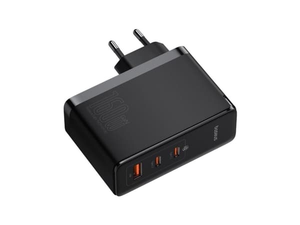 Baseus laturi Baseus GaN5 Pro 2xUSB-C + USB seinälaturi, 160W (musta)