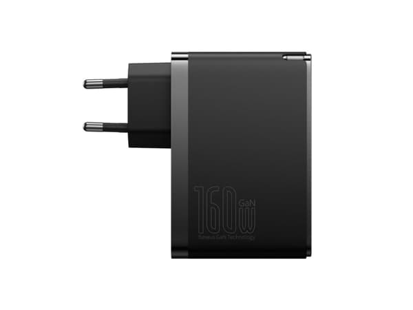 Baseus laturi Baseus GaN5 Pro 2xUSB-C + USB seinälaturi, 160W (musta)
