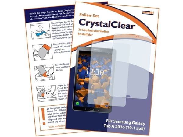 mumbi CrystalClear, Genomskinligt skärmskydd, 25,6 cm (10.1"), 2 styck