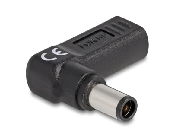 Delock - Strømadapter - 24 pin USB-C (hunn) til 7,4 x 5 mm DC-jakk (hann) - 19.5 V - 3 A - vinklet - svart