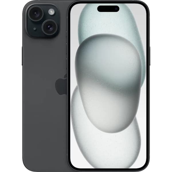 Apple iPhone 15 Plus - 5G smartphone - dobbelt-SIM / Internminne 256 GB - OLED-display - 6.7" - 2796 x 1290 pixels - 2x bakkameraer 48 MP, 12 MP - fr Sort