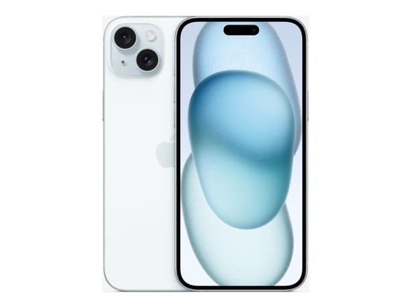 Apple iPhone 15 Plus - 5G smartphone - dobbelt-SIM / Internminne 128 GB - OLED-display - 6.7" - 2796 x 1290 pixels - 2x bakkameraer 48 MP, 12 MP - fr