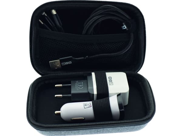 2GO Travel Set All in One 3-pcs USB-kaapeli + laturi