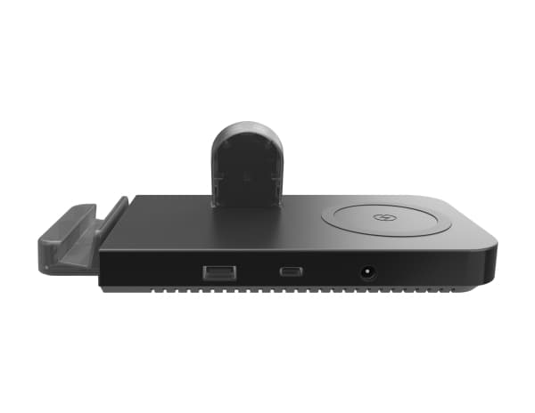 Unitek MagMighty Combo 5 - Trådløs ladepute - 5-in-1 + AC-strømadapter - 2 utgangskontakter (24 pin USB-C, USB) - svart