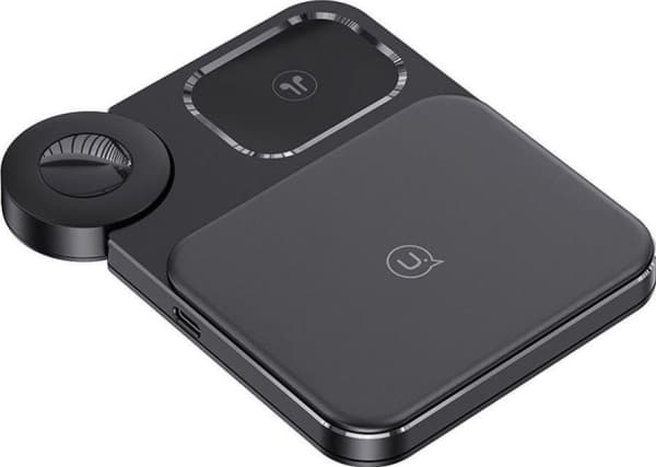 Usams lader USAMS trådløs lader 3in1 15W svart/svart (US-CD190)