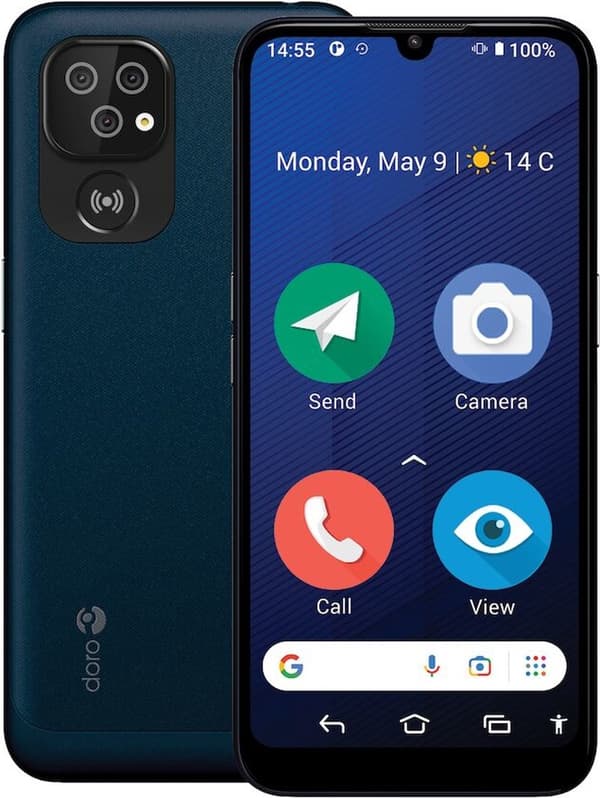 Doro 8200 Simple Senior Smartphone - Suuret kuvakkeet - Erittäin kovaääninen - Yhteensopiva kuulolaitteiden kanssa - 64 Gt