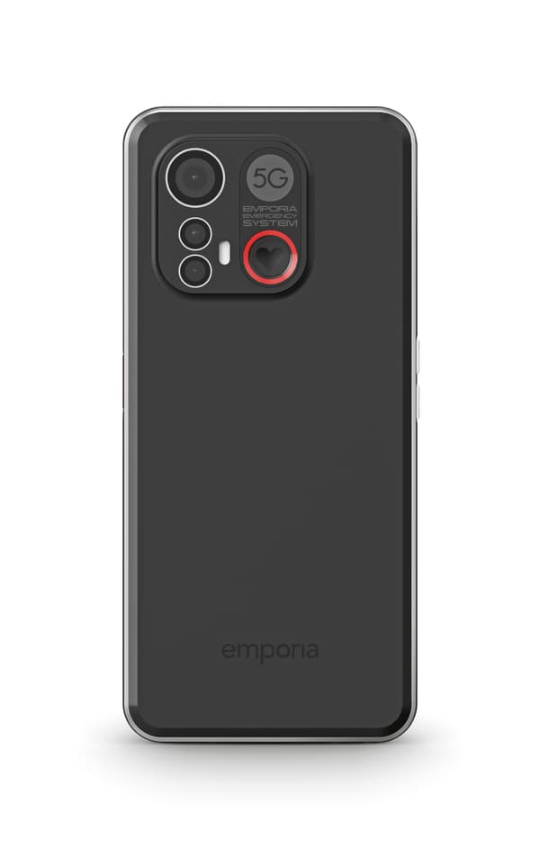 Emporia SMART.6, senior smartphone Android 13, 5G, 16,70 cm (6,58") skærm, tredobbelt hovedkamera 50+2+2 megapixel M4/T4 kompatibel med høreapparater,