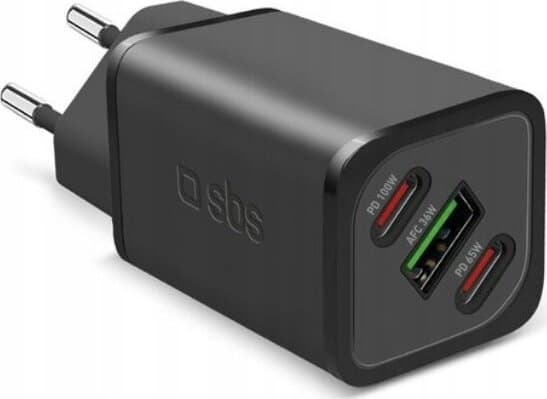 SBS TETRGANUSB2CPD100W, Innendørs, AC, 12 V, Sort