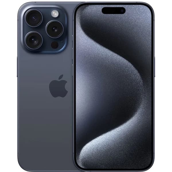 Apple iPhone 15 Pro - 5G smartphone - dobbelt-SIM / Internminne 128 GB - OLED-display - 6.1" - 2556 x 1179 piksler (120 Hz) - 3x bakkamera 48 MP, 12 Titan, Blå