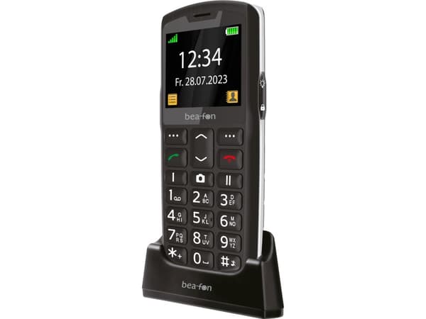 Bea-fon Silver Line SL260 - Funksjonstelefon - microSD slot - LCD-display - 176 x 220 piksler - rear camera 0,3 MP - svart sølv