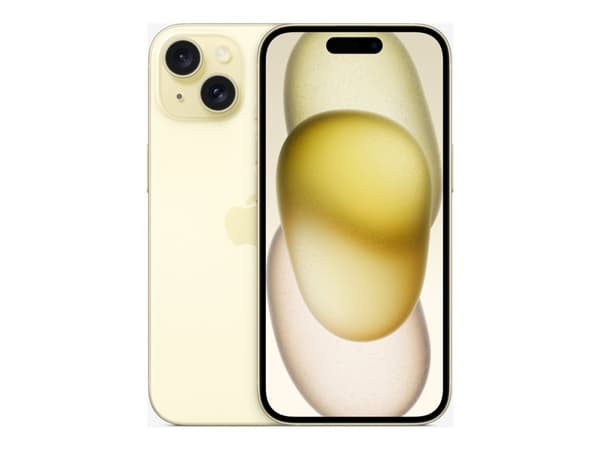 Apple iPhone 15 - 5G smartphone - dual-SIM / Internminne 512 GB - OLED-skärm - 6.1" - 2556 x 1179 pixlar - 2 bakre kameror 48 MP, 12 MP - front camer
