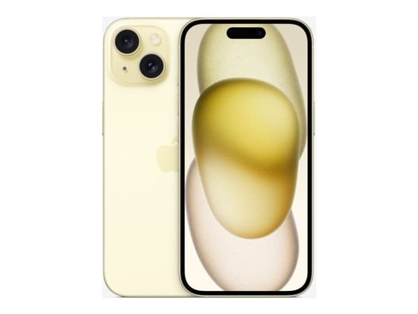 Apple iPhone 15 - 5G smartphone - dual-SIM / Internminne 512 GB - OLED-skärm - 6.1" - 2556 x 1179 pixlar - 2 bakre kameror 48 MP, 12 MP - front camer
