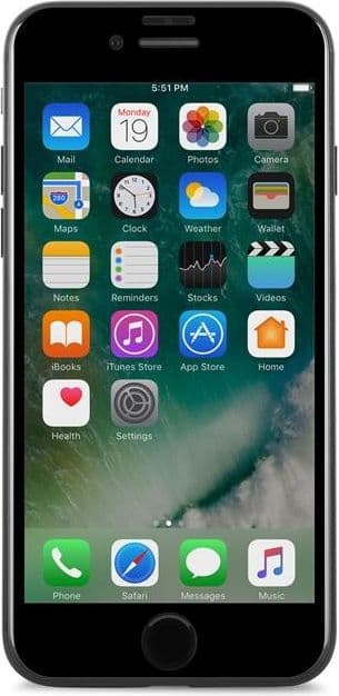 Moshi IonGlass, Apple, iPhone 7, Ripebestandig, Sort, Gjennomsiktig, 1 stykker