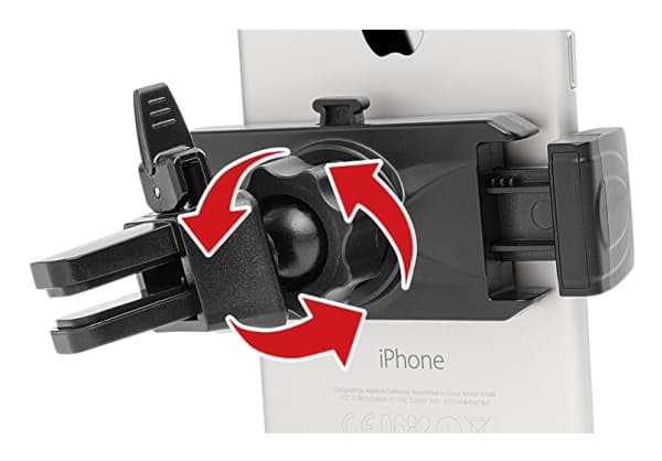 WEDO smarttelefon bilklemmeholder "Clip-it plus", svart soft-touch brakett med fjærmekanisme, for smarttelefoner med - 1 stk (60 06101)