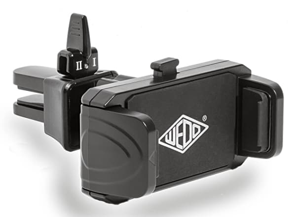WEDO smarttelefon bilklemmeholder "Clip-it plus", svart soft-touch brakett med fjærmekanisme, for smarttelefoner med - 1 stk (60 06101)