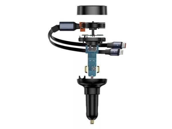 Baseus-lader Baseus Enjoyment USB-billader med USB-C og Lightning-kabel 60 W (svart)