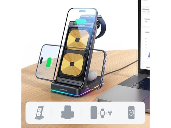 Joyroom Joyroom QI Charger 3in1-stativ for Apple 15W JR-WQN01