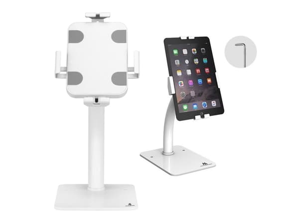 Maclean MC-468W Universalhållare för surfplattor med låsfunktion, 7,9-11" skrivbords- eller väggfäste, Stabilt skrivbordsstativ för surfplattor, stöl