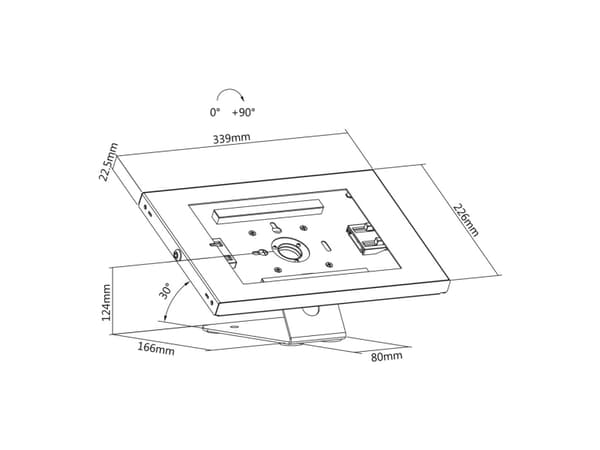 Maclean MC-475W kampanjeholder for nettbrett, vegg-/skrivebordfeste med låseenhet, kompatibel med 9,7"-11", iPad/iPad Air/iPad Pro, Samsung Galaxy Ta