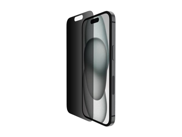 Belkin ScreenForce Pro - Skjermbeskyttelse for mobiltelefon - glass - med personvernsfilter - for Apple iPhone 14 Pro, 15 Pro