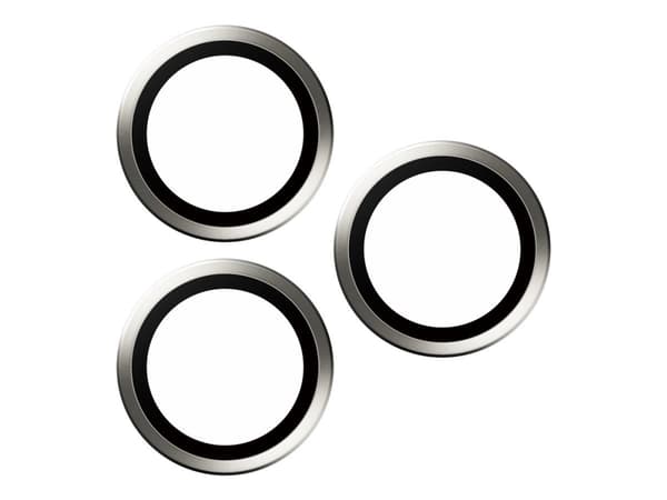 PanzerGlass Hoops - Linsskydd för mobiltelefon - white metal - för Apple iPhone 15 Pro, 15 Pro Max