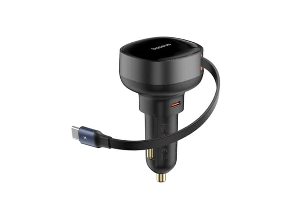 Baseus-lader Baseus Enjoyment Pro-billader med USB-C-kabel, 60W (svart) Sort