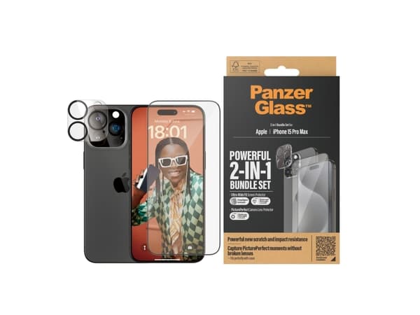 PanzerGlass B1137+2812, Apple, Apple - iPhone 15 Pro Max, Asennus kuivana, Iskunkestävä, Läpinäkyvä, 1 kpl