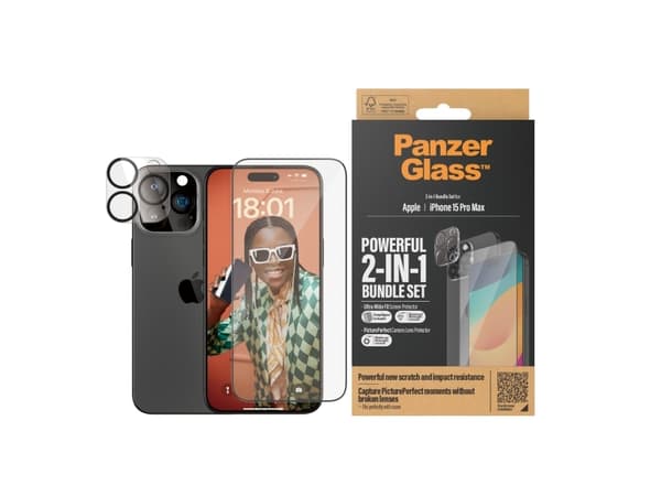 PanzerGlass B1137+2812, Apple, Apple - iPhone 15 Pro Max, Asennus kuivana, Iskunkestävä, Läpinäkyvä, 1 kpl