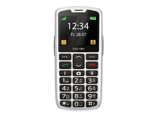 Bea-fon Silver Line - 4G funksjonstelefon - microSD slot - LCD-display - 176 x 220 piksler - rear camera 0,3 MP - sølv/svart Sort, Sølv