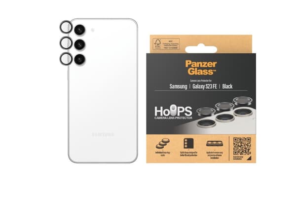 PanzerGlass Hoops - Linsskydd för mobiltelefon - svart (paket om 10) - för Samsung Galaxy S23 FE