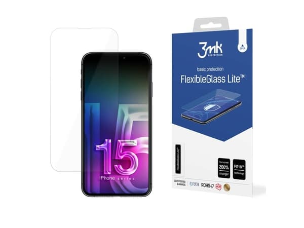 3MK FlexibleGlass Lite, iPhone 15 Pro, 1 stk