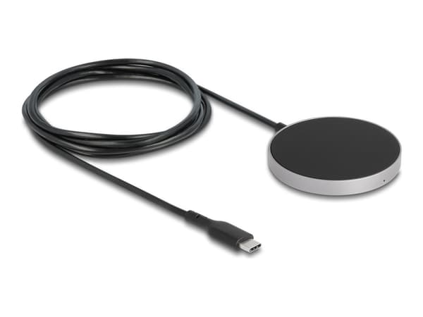 Delock - Trådlös laddningsplatta - 15 Watt - 1.25 A - svart/grå