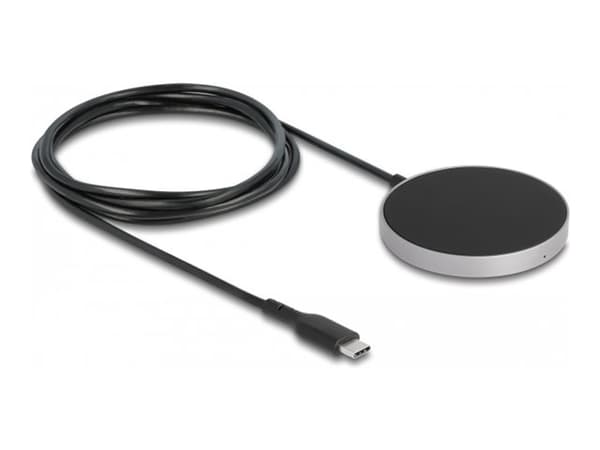 Delock - Trådlös laddningsplatta - 15 Watt - 1.25 A - svart/grå