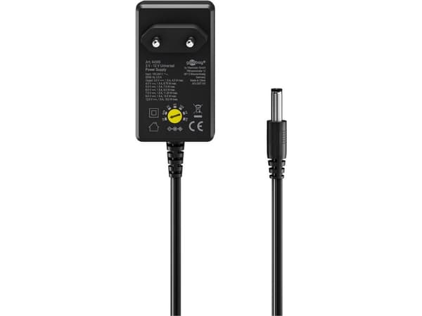 Goobay 64569, Inomhus, Växelström, DC, 12 V, IP20, 1,8 m, Svart