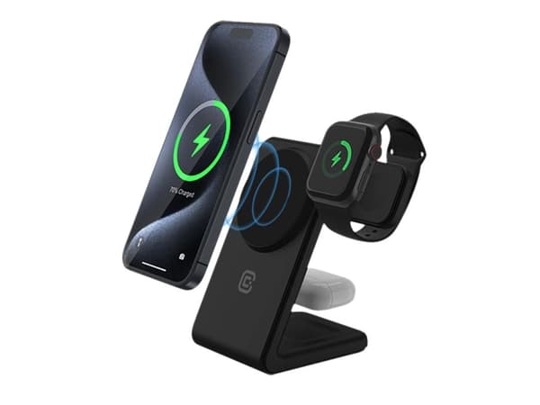 Crong CRG-MSPS-BLK, Innendørs, Lightning, USB, Trådløs lading, Sort