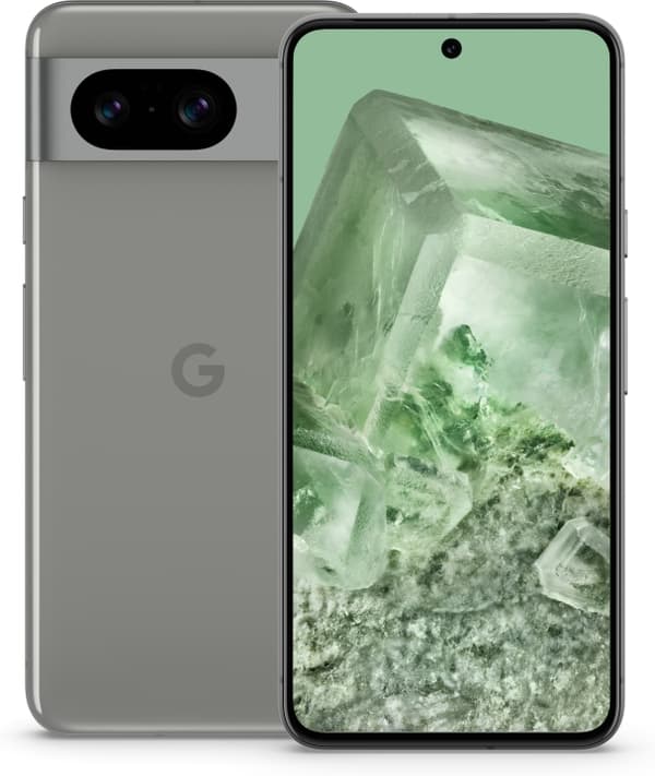 Google Pixel 8 5G-telefon, 128/8 GB, Hazel Grön, Grå