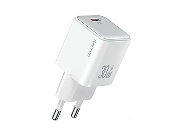 USAMS Tinklo įkroviklis 1xUSB-C PD30W 3A (tik galvutė) PD3.0 Greitas įkrovimas baltos spalvos X-ron Series CC186TC02 (US-CC186)