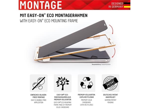 Displex Privacy Panzerglas (10H) für Apple iPhone 2021 (5.4") - Eco-Montagerahmen - Privacy Filter (01487)
