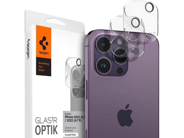 Spigen Glas.tR Optik, Apple, iPhone 14 Pro Max / iPhone 14 Pro, Transparent, 2 styck