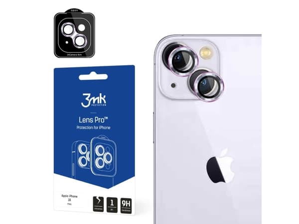 3MK Kameran linssin suojaus kiinnityskehyksellä Lens Protection Pro iPhone 15 6.1" vaaleanpunainen/vaaleanpunainen