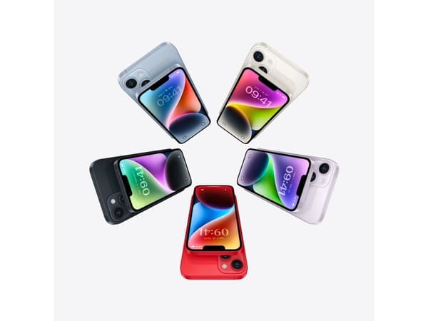 Apple iPhone 14, 15,5 cm (6.1"), 2532 x 1170 pixlar, 128 GB, 12 MP, iOS 17, Blå