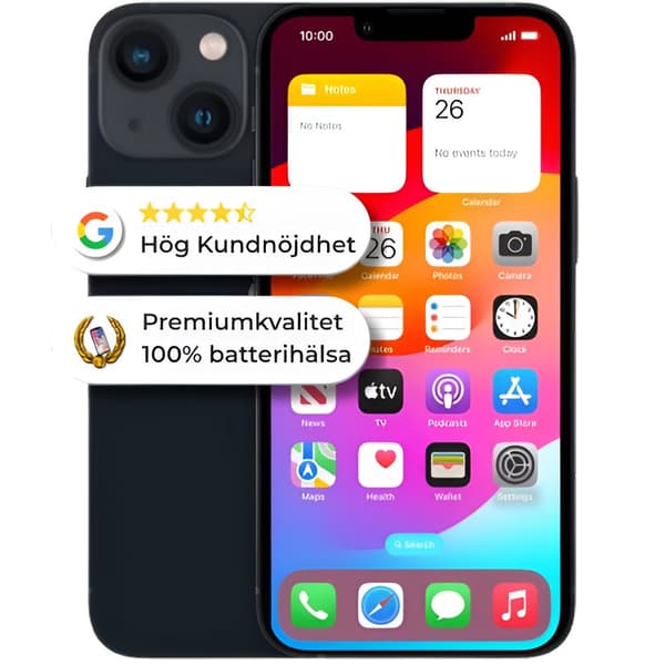 iPhone 13 Mini 256GB 100% Batteri Sundhed Som ny Sort iPhone 13 Mini 256GB 100% Batteri Sundhed Som ny Sort