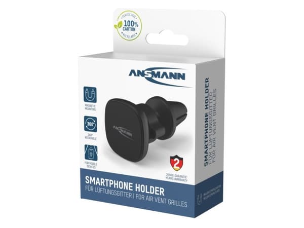 Ansmann 1700-0159, Mobiltelefon / smartphone, Passiv hållare, Bil, Svart